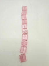 Light Pink 20mm Lampwork Silver Foil Strand of 10 Beads