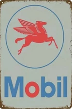 Mobil Exxon Retro Vintage Gas Gasoline Oil Tin Sign 8x12 inches Station JJ