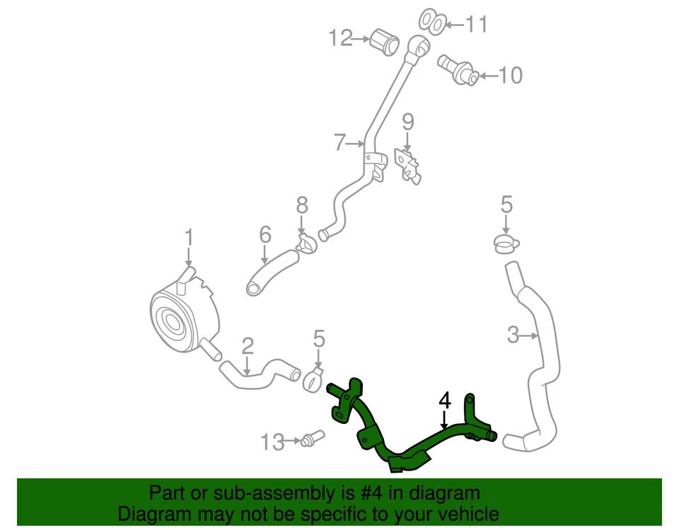 Genuine Nissan Altima Maxima Murano Oil Cooler Inlet Pipe 14053-JA13A - Image 2 of 2