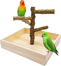 Bird Perch Stand Playground Parrot Playground Tabletop Natural Wooden Perch Play