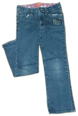 Hello Kitty by Sanrio Rhinestone/Embroidered Jeans Girls Size 4T w/FREE Backpack