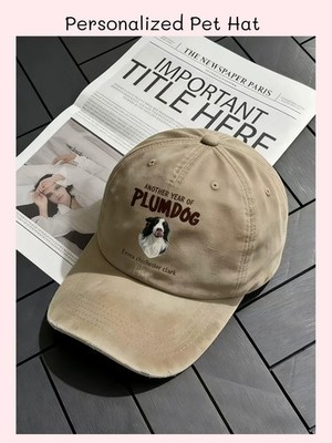 Personalized Pet Baseball Cap with Your Pet Photo, Adjustable & Sun Protection