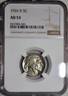 NGC AU-53 1926-D Buffalo Nickel, Richly Hued, Well-Struck, Tough Date!