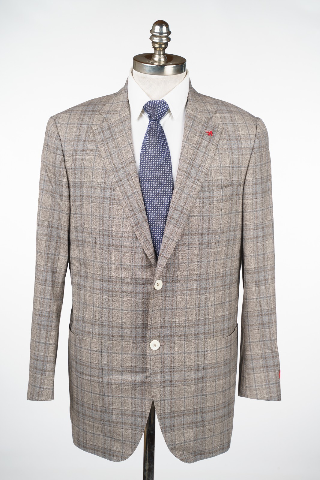 ISAIA Sanita Plaid Gray Wool Sport Coat Modern Fit 44 R EU 54 Drop 8 308590₽