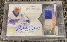 2017-18 UD Splendor Brett Hull Auto Glove Patch /22 St. Louis Blues NHL