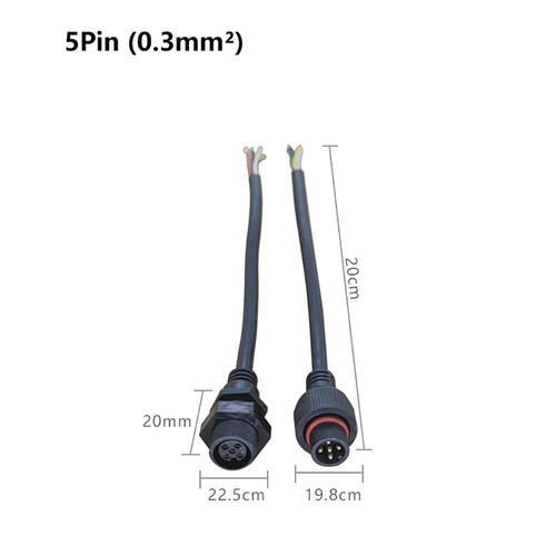 Waterproof Male Female Wire 2-5Pin Cable Connector Electrical Power Plug Socket - Picture 10 of 11