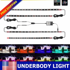 RGB LED Strip Car Under Truck Tube Underglow System Underbody Light Neon Kit USA