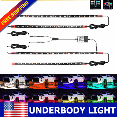 #ad RGB LED Strip Car Under Truck Tube Underglow System Underbody Light Neon Kit USA $31.34
