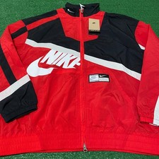 Size S - Nike Oversized Woven Jacket Womens Red Black HJ0176-657 Ships Fast 
