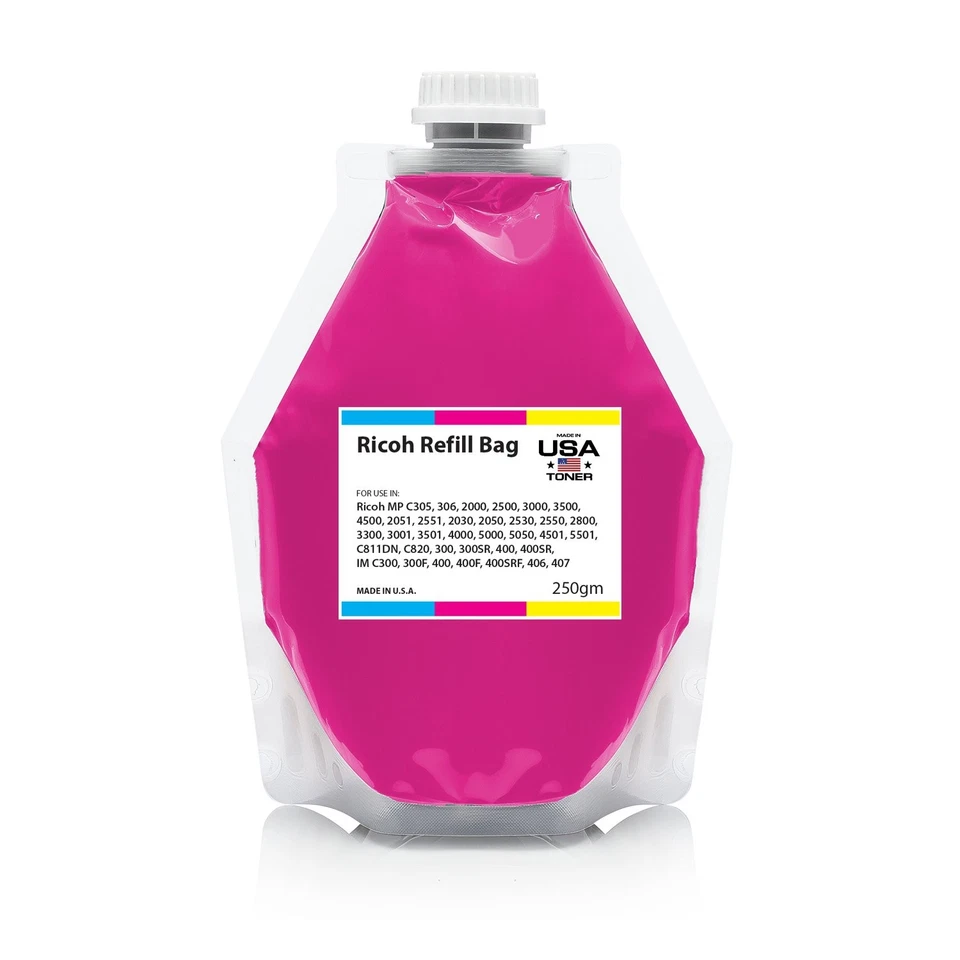 CMYK Double Set Refill Toner for use in Ricoh MPC2000 MPC3000 (250 gm) x 8 bags - Image 3 of 4