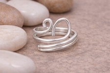 925 Sterling Silver Wave Swirl Wrap Ring Handmade