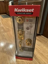 Kwikset Montara Single Cylinder Front Door Lock Set - Polished Brass - Open Box
