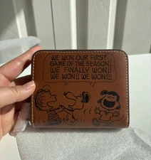 Coach x Peanuts Essential Billfold Wallet with Newspaper Print
