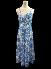 Women  s Grace Karin Medium Blue  White Floral Maxi Dress