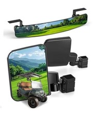 Golf Cart Mirrors Kit, Adjustable 180 Degree Rotation and Foldable-HD