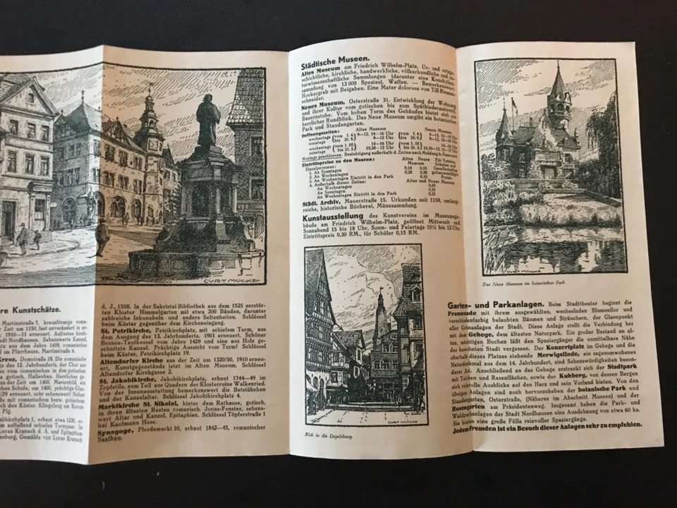 Nordhausen die tausendjährige Stadt am Harz, Reisefaltprospekt um 1938 mit Plan - Bild 3 von 4