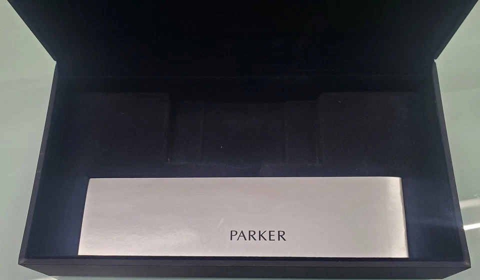 Caja de regalo de almacenamiento vacía Parker Duofold negra de 3 ranuras Foto 4 de 4