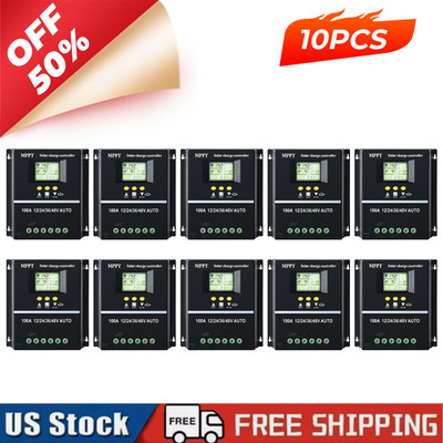 10pcs MPPT 100A Solar Charge Controller Tools 12V/24V/36V/48V LCD Dual USB