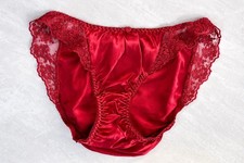 Vintage Victoria s Secret Red 100 Silk Bikini Panty M New Hard to Find