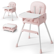 3-In-1 Portable Baby High Chair for Babies and Toddlers, Convertible Easy Clean
