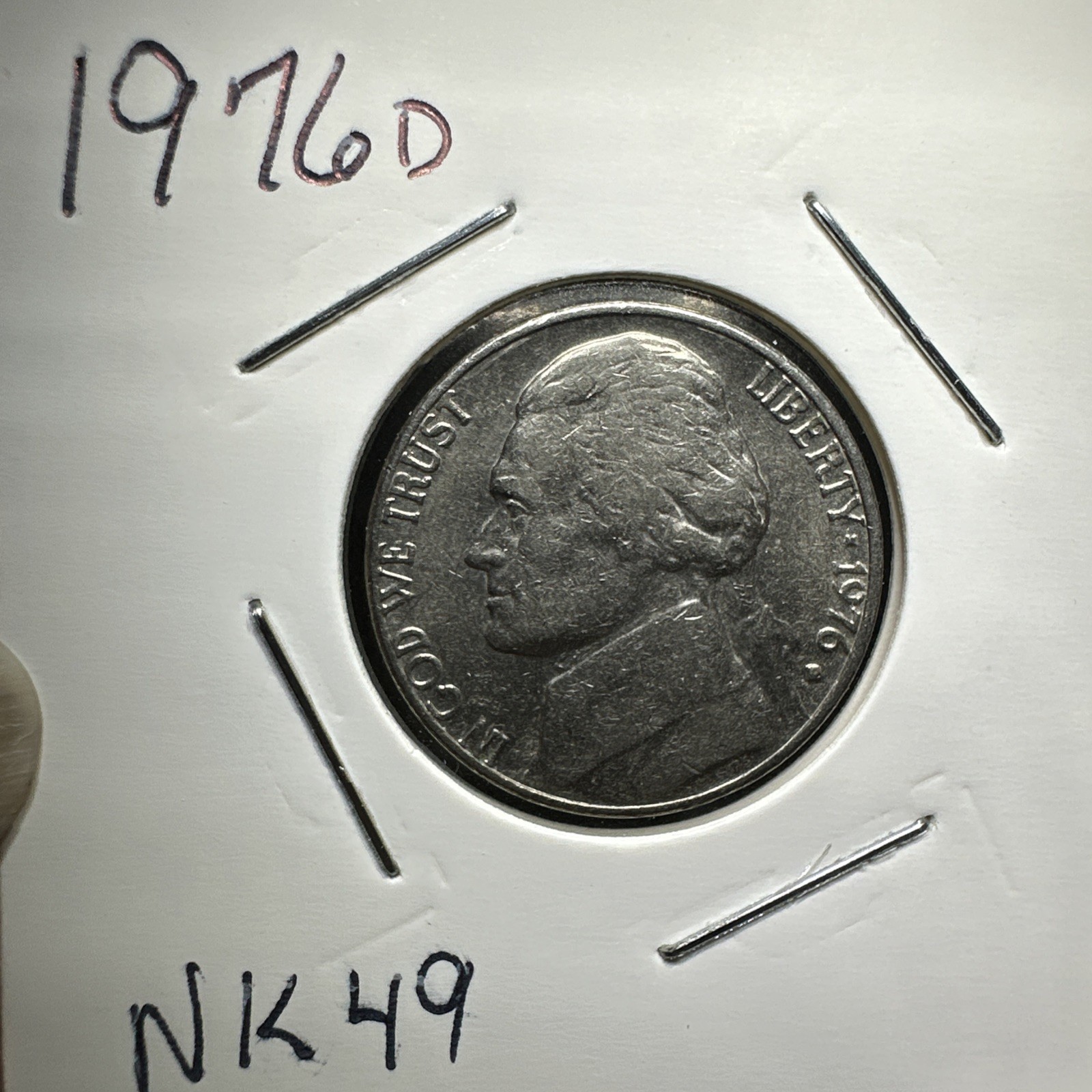 1976 D Jefferson Nickel Error Doubled Mint Mark Filled “D” DDO/DDR