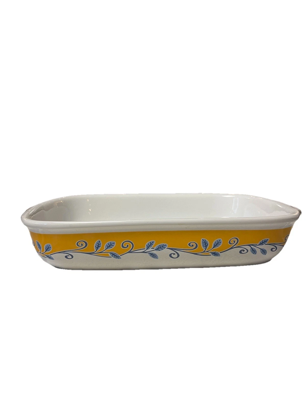 Corelle Coordinates Stoneware Baking Lasagna Pan Roaster 9" x 13" Yellow Blue