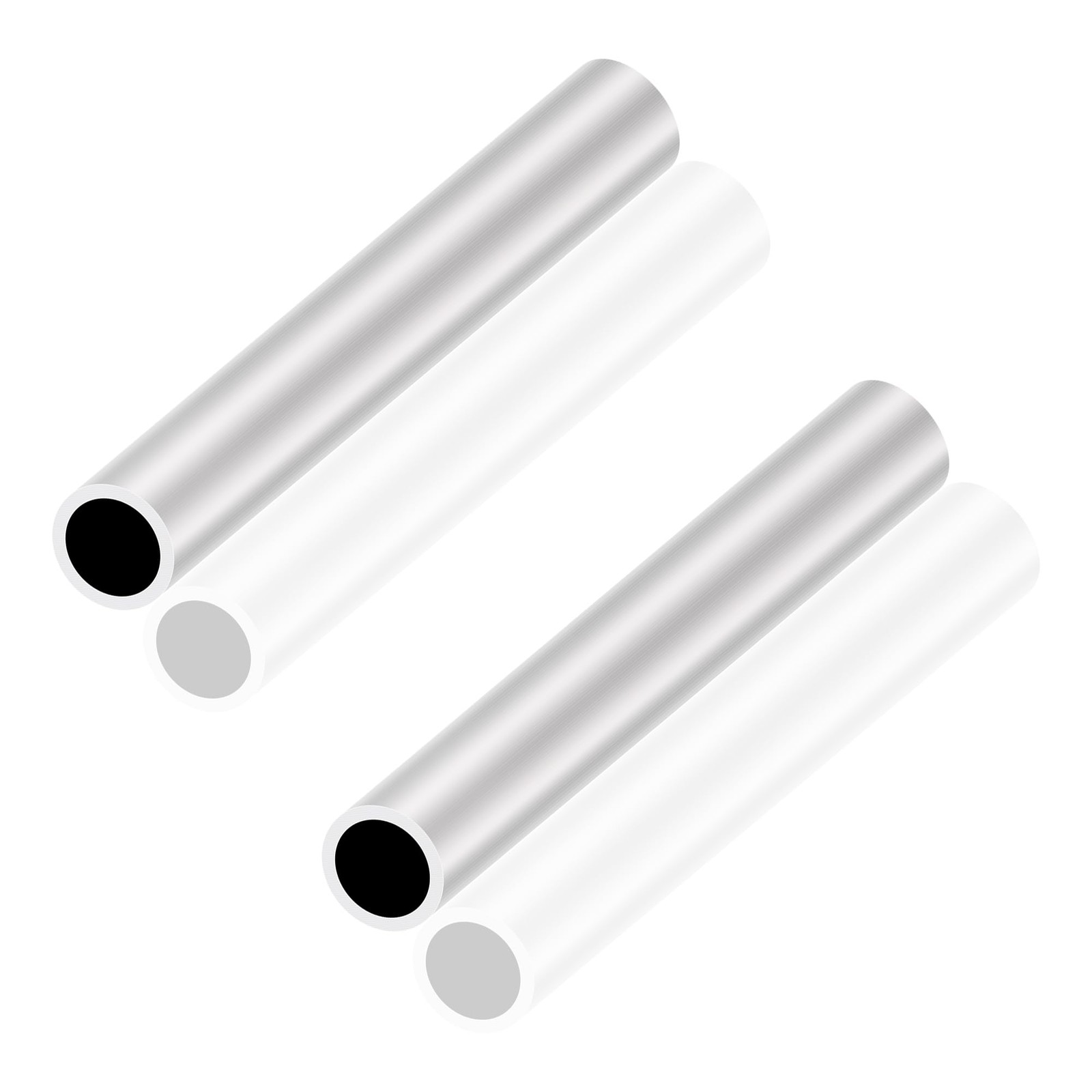 Tube rond aluminium 6063 diamètre 20mm épaisseur 2mm longueur 1m lot de 2
