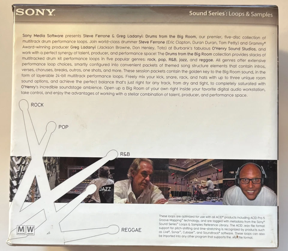 Sony Sound Series Loops: Drums from the Big Room Steve Ferrone Greg Ladanyi Box - Image 3 of 4