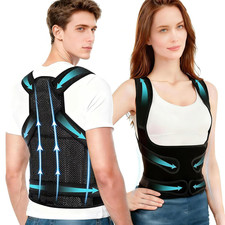 Posture Corrector Back Brace   Adjustable Shoulder  Full Back Support for Men a