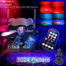 1024Pattern Laser Projector LED Stage Light RGB Disco DJ KTV Show Party Lighting