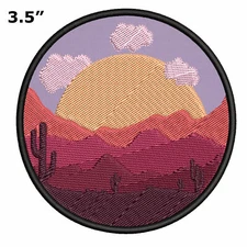 Sonora Desert Arizona Patch Embroidered Iron-On Applique Nature Badge Souvenir