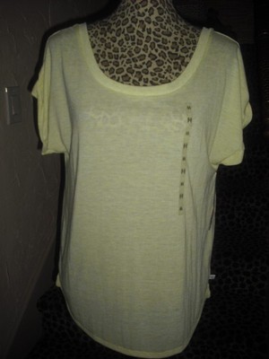 VICTORIA'S SECRET ANGEL WINGS  M  NEON LIME GREEN LOOSE FIT  T SHIRT TEE TOP NWT