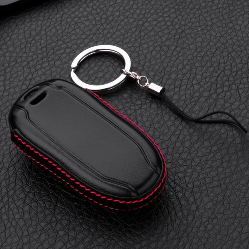 Funda protectora con llavero remoto inteligente de cuero para automóvil apta para Tesla Model X/S - Imagen 11 de 13