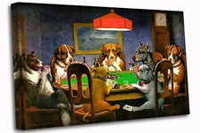 Pokers Hunde Spielkarten C. M. Coolidge Leinwand Wandbild Kunstdruck fertig zum Aufh&auml;ngen