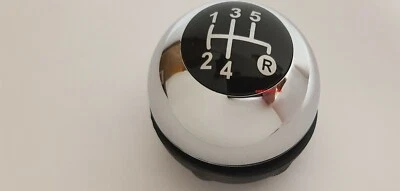 AFTERMARKET Pommeau de levier de vitesse Pour Fiat 500 07-14 Transmission 5 V Chrome et Noir