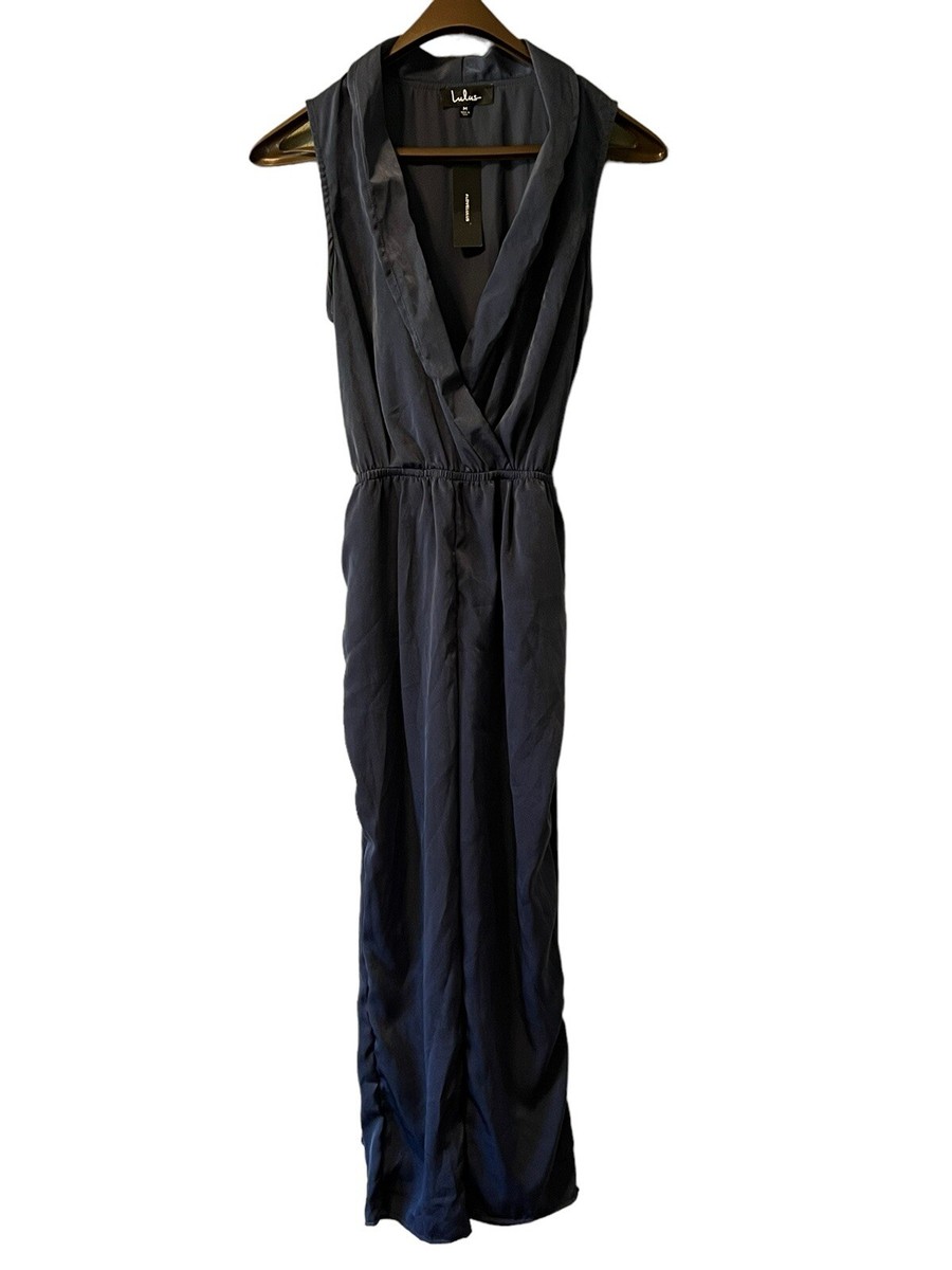 Lulus Jumpsuit Women's Medium One Piece Blue Tie Classic Modern