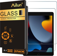 2 Pack Screen Protector for iPad 9th 8th 7th Gen 10.2 Inch Tempered Glass