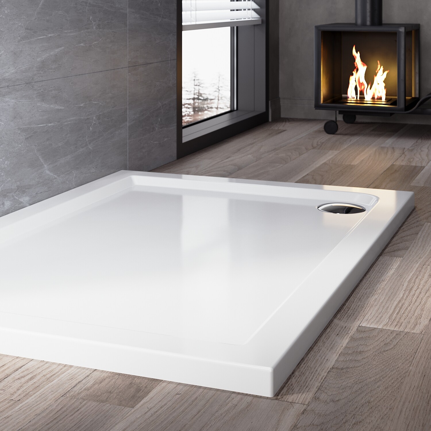 Shower Enclosure Tray Slimline Stone Resin Square/Rectangle Wet Room ...