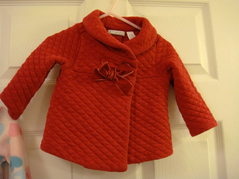 Lot of 2 Baby Girls Jackets One Red Quilted and One Pink Fleece size 12 Mo - Image 4 of 4
