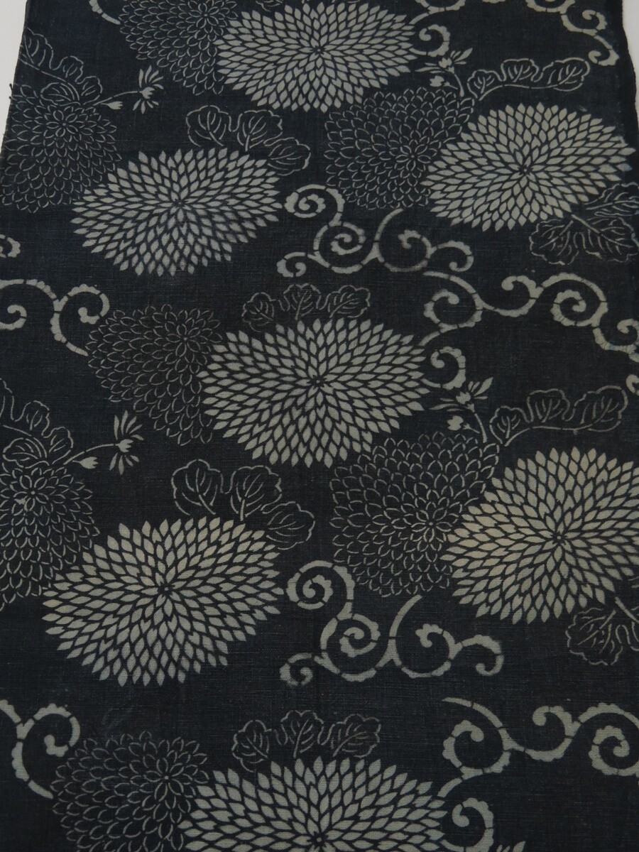4M18z100 Vintage Japanese Kimono Cotton Momen Boro Fabric Indigo