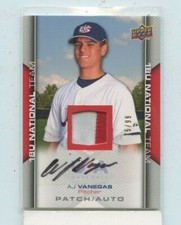 AJ VANEGAS 2009 Upper Deck Signature Stars USA Jersey Patch Auto #D /99