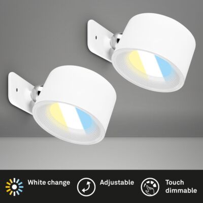 2 x LED Wandleuchte Wiederaufladbar Leselampe Magnet Verstellbar Strahler Weiß