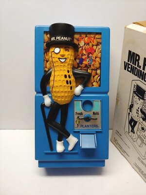 Mr Peanut Dispensor Coin Op Machine Vintage 1978 NOS Planters