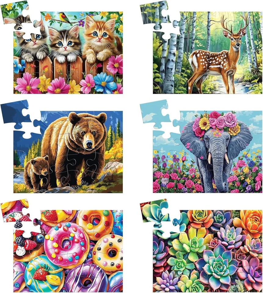 6 Packs 16 Large Piece Puzzle for Seniors Dementia Alzheimer's Products Activiti - Image 2 of 4