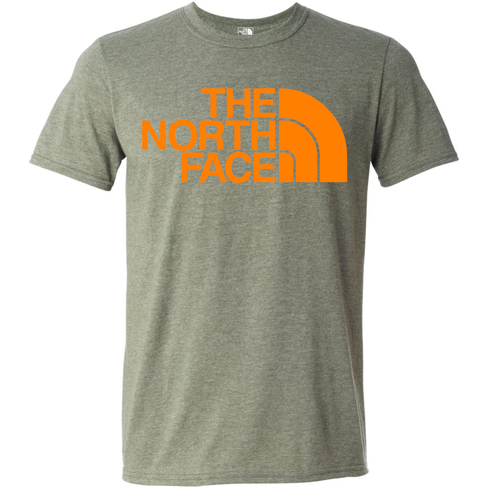 The North Face Half Dome Logo TShirt Men's Tee Heather Green & Orange