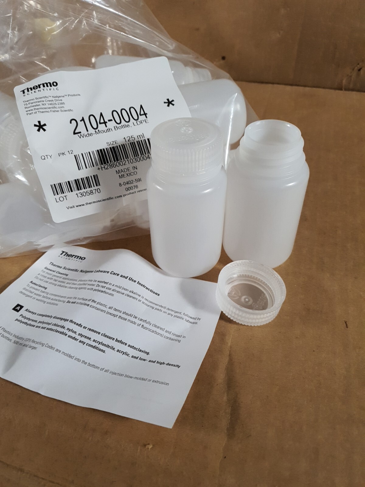 New Nalgene Bottle Thermo Scientific 125 ml Wide Mouth  Screw Cap Bushcraft Army