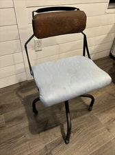 Vintage Fritz Cross Co Industrial Swivel Chair Cast Iron Seat Adjustable PROJECT