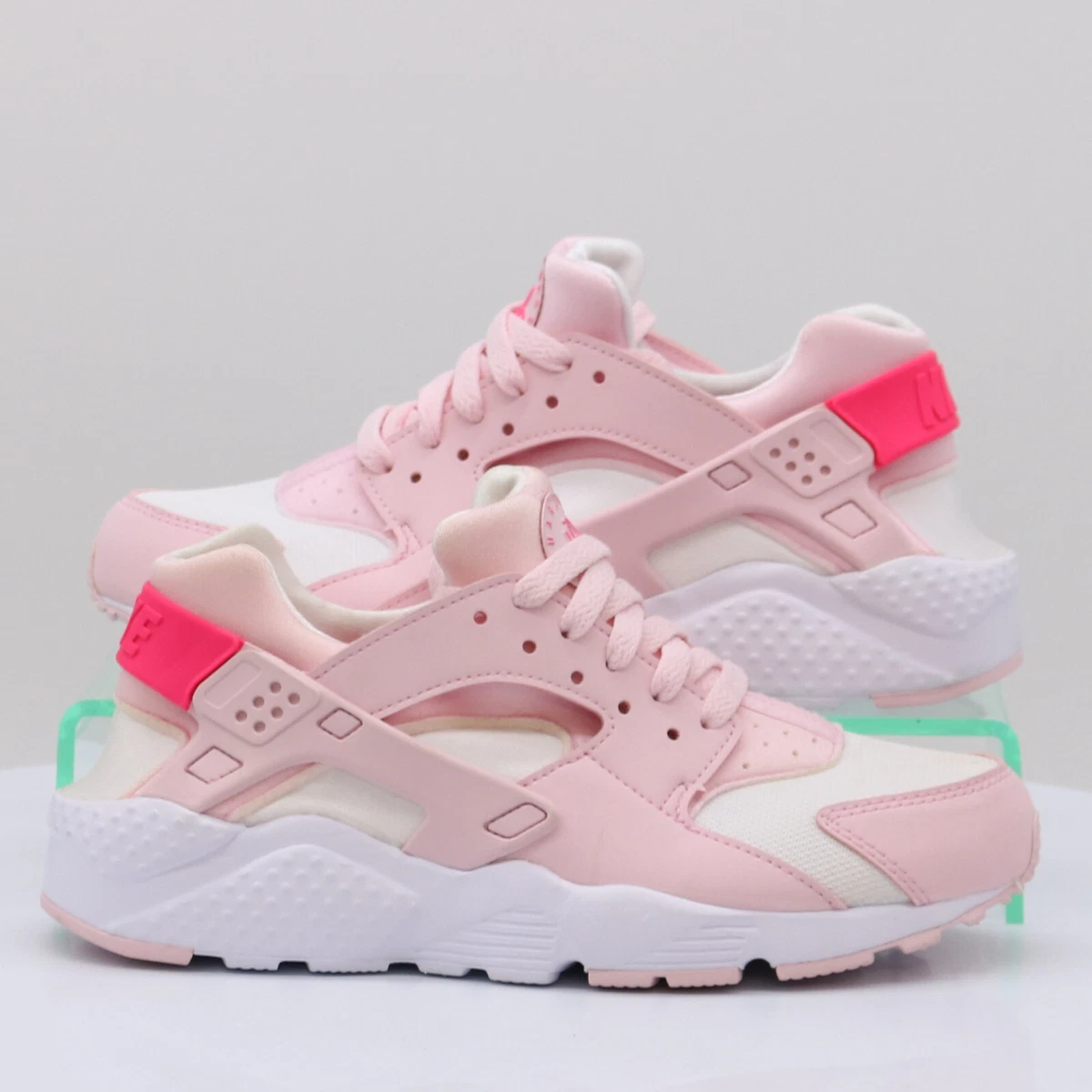 NIKE HUARACHE RUN SE GS CHILDRENS TRAINERS WHITE PINK SATIN RRP