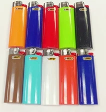 10 REGULAR BIC LIGHTER ASSORTED COLORS NEW BIC WITH FLUID NOT REFILLABLE