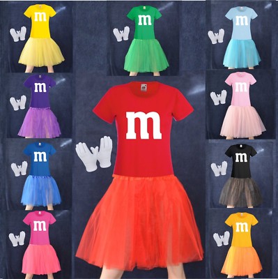 M&M Kostüm Gruppenkostüm MM Tütü Tutu Fan T-Shirt Damen Kostüm Karneval Tüllrock